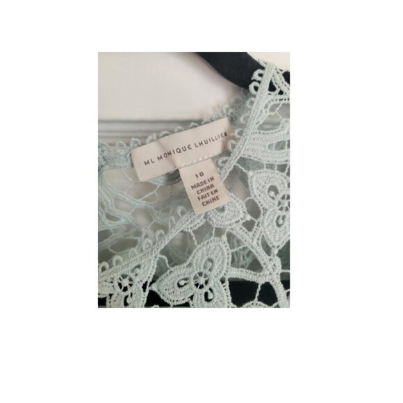 ML Monique Lhuillier Light blue/green Lace Cocktail Dress - Picture 3 of 5